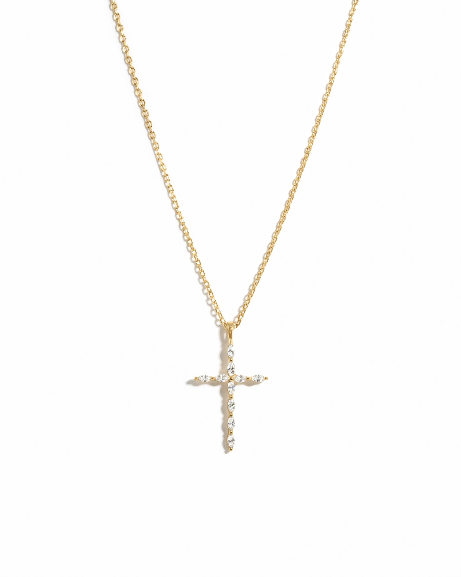 Marquise Cut Cross Necklace