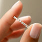 model showcasing dainty diamond gold plated ring