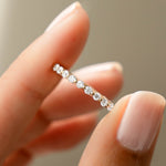 model showcasing dainty diamond gold plated ring