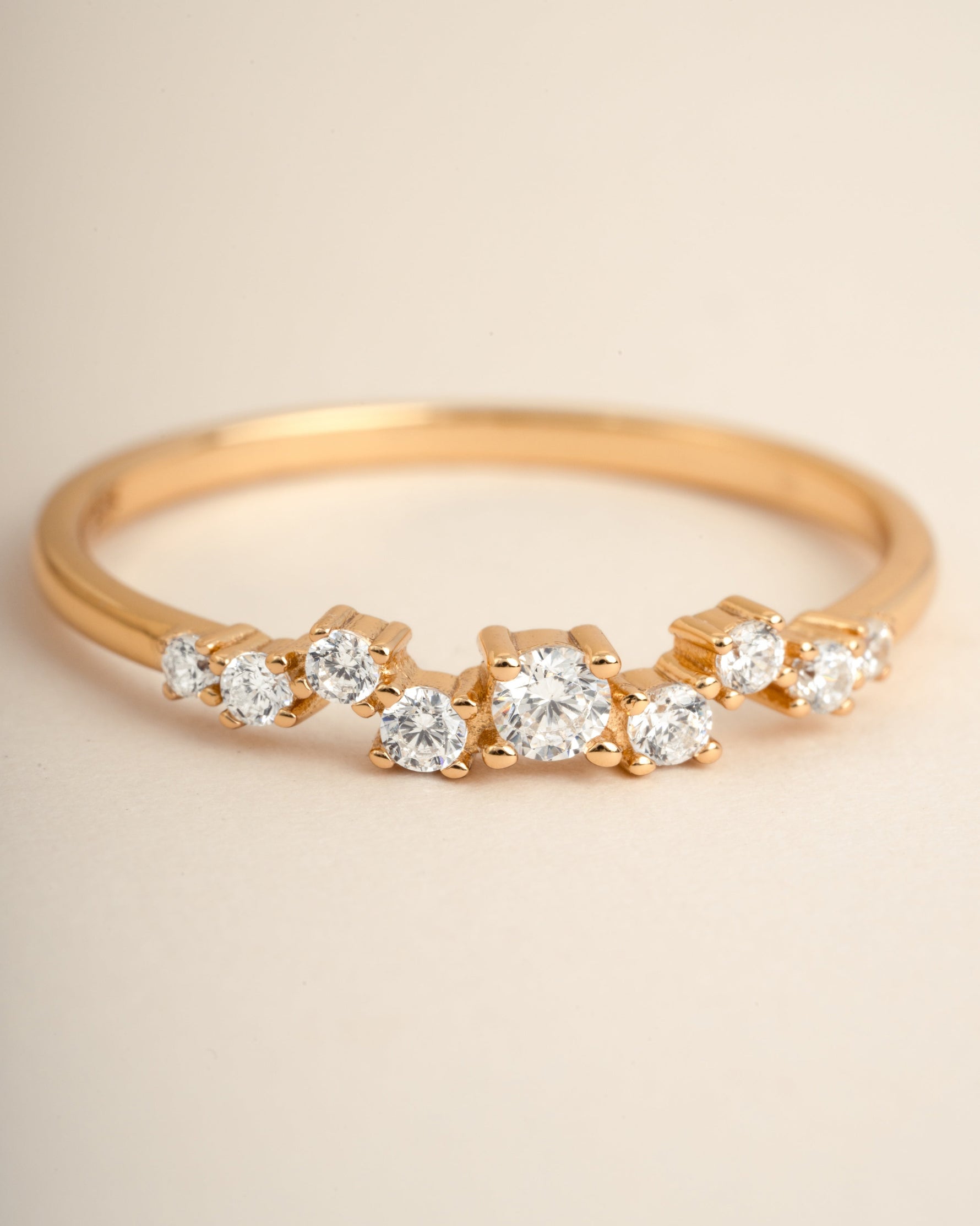 Gold dainty diamond ring