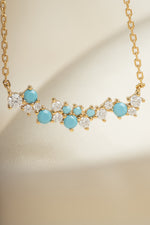 14k gold plated turquoise pendant necklace