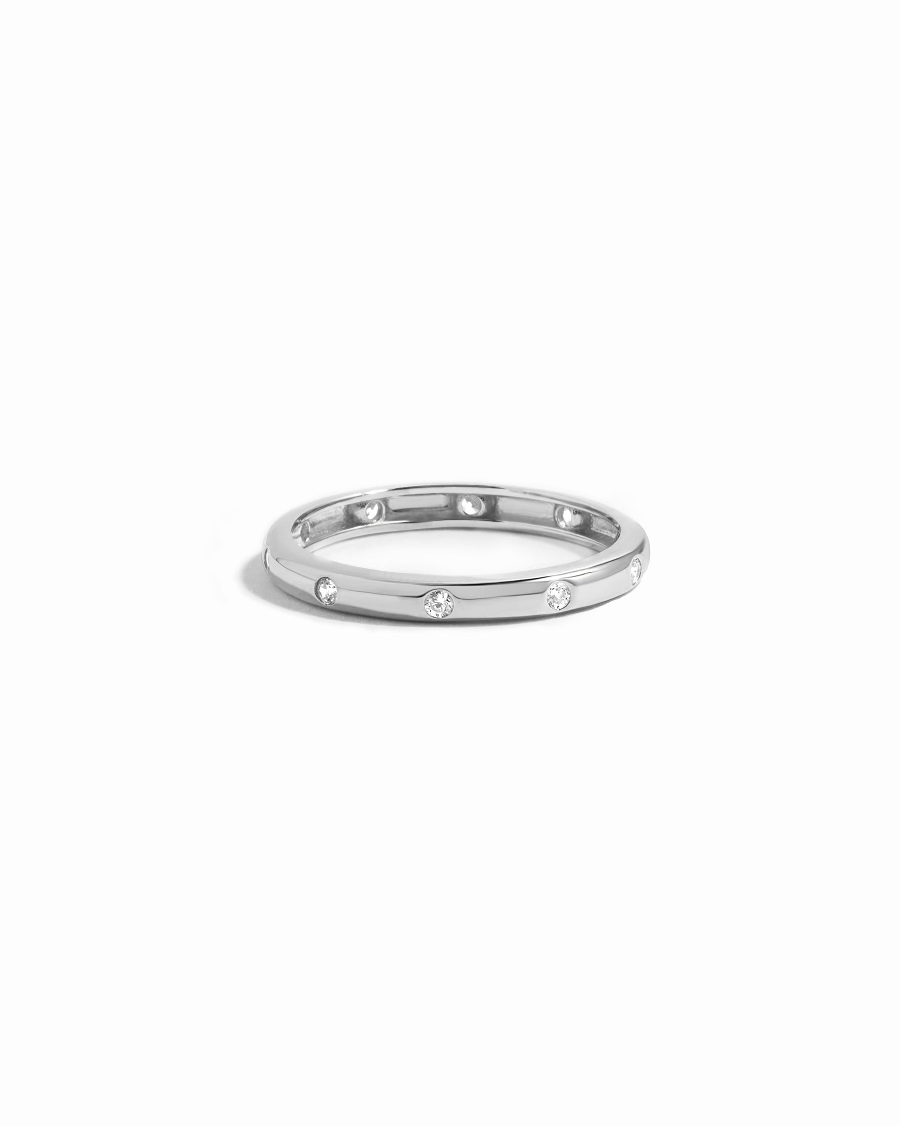 sterling silver dainty diamond band from Sami Jewels