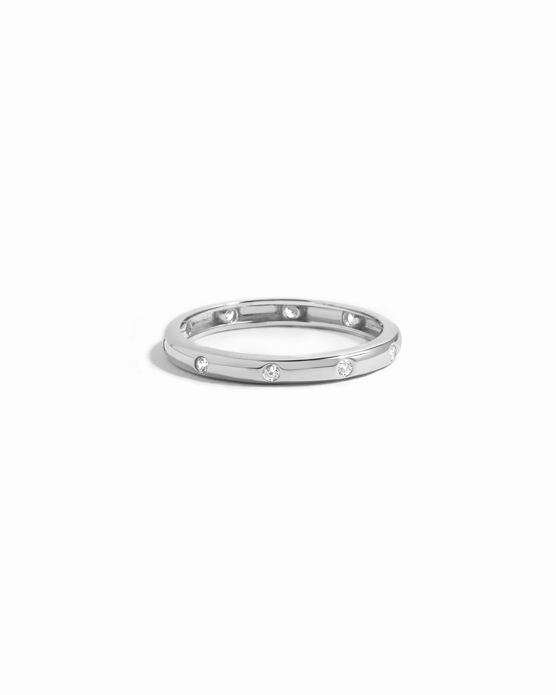 sterling silver dainty diamond band from Sami Jewels