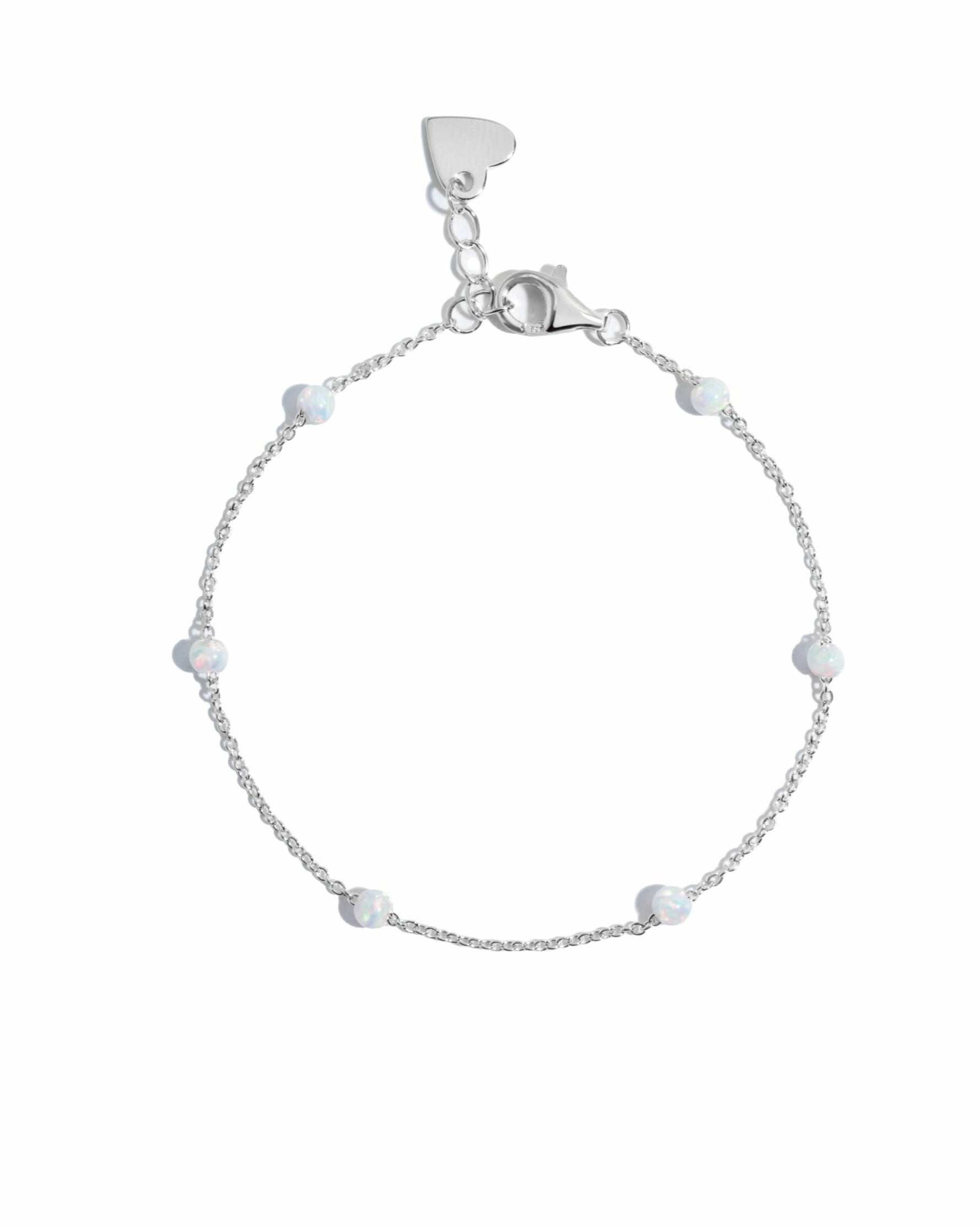 sterling silver opal beaded bracelet