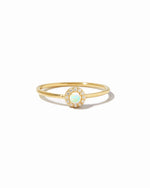 round gold opal ring with cz stones