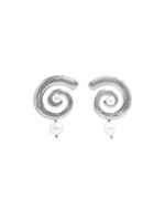 silver dangle drop pearl earrings