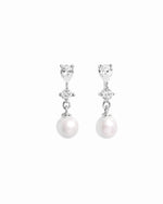 Silver Gemstone Pave Drop Down on white background