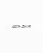 closeup image of 3mm plain stacking ring and 5mm plain stackable ring
