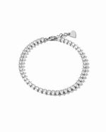 Silver marquise cut anklet a white background