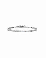 silver bezel set baguette bracelet