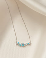sterling silver turquoise dainty gemstone necklace 