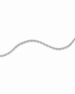 Silver chain bracelet on a white background