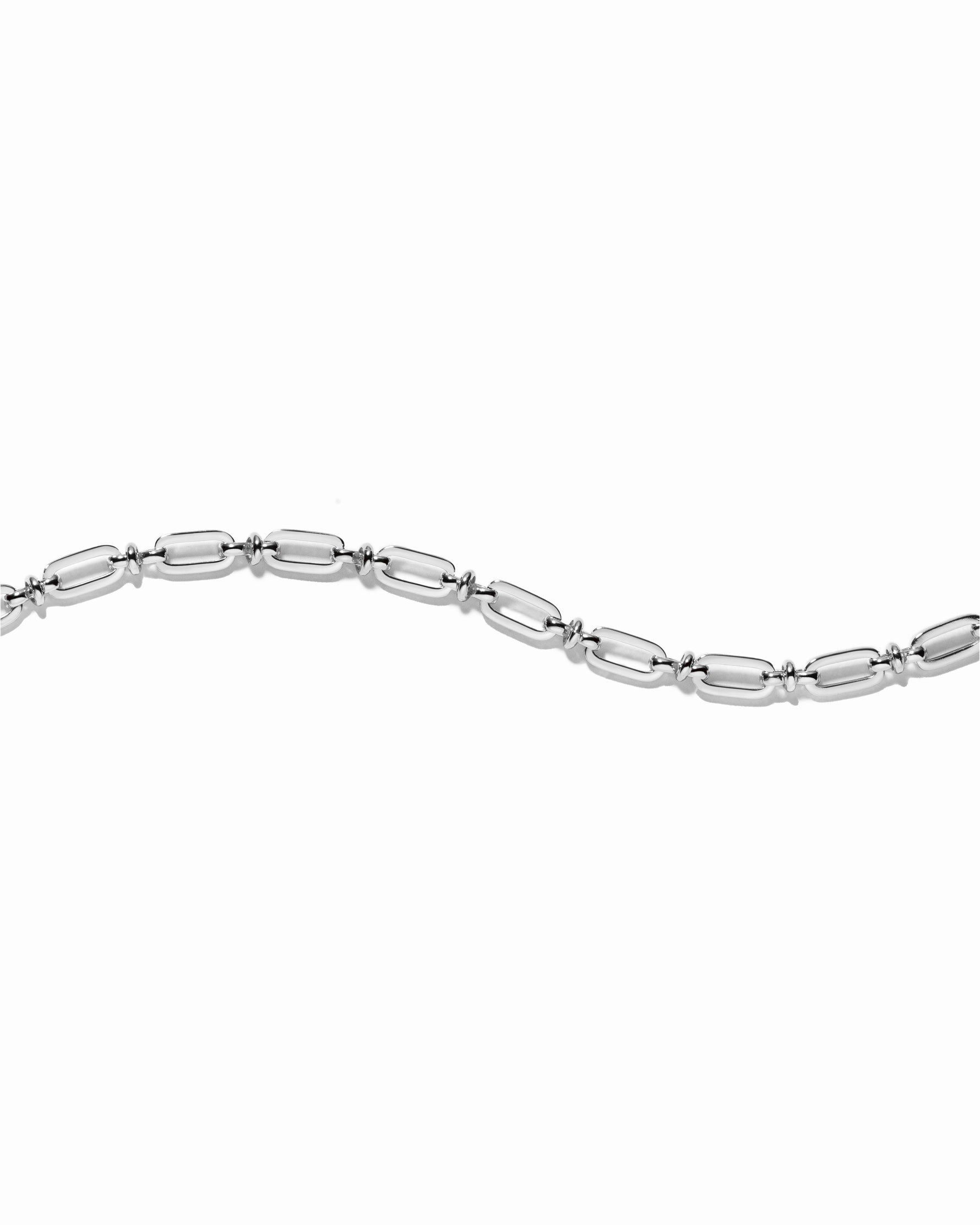 silver chain link bracelet
