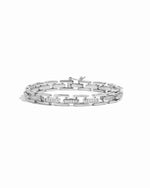 Sterling silver chain link bracelet with CZ's