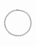 Silver vintage necklace on white background