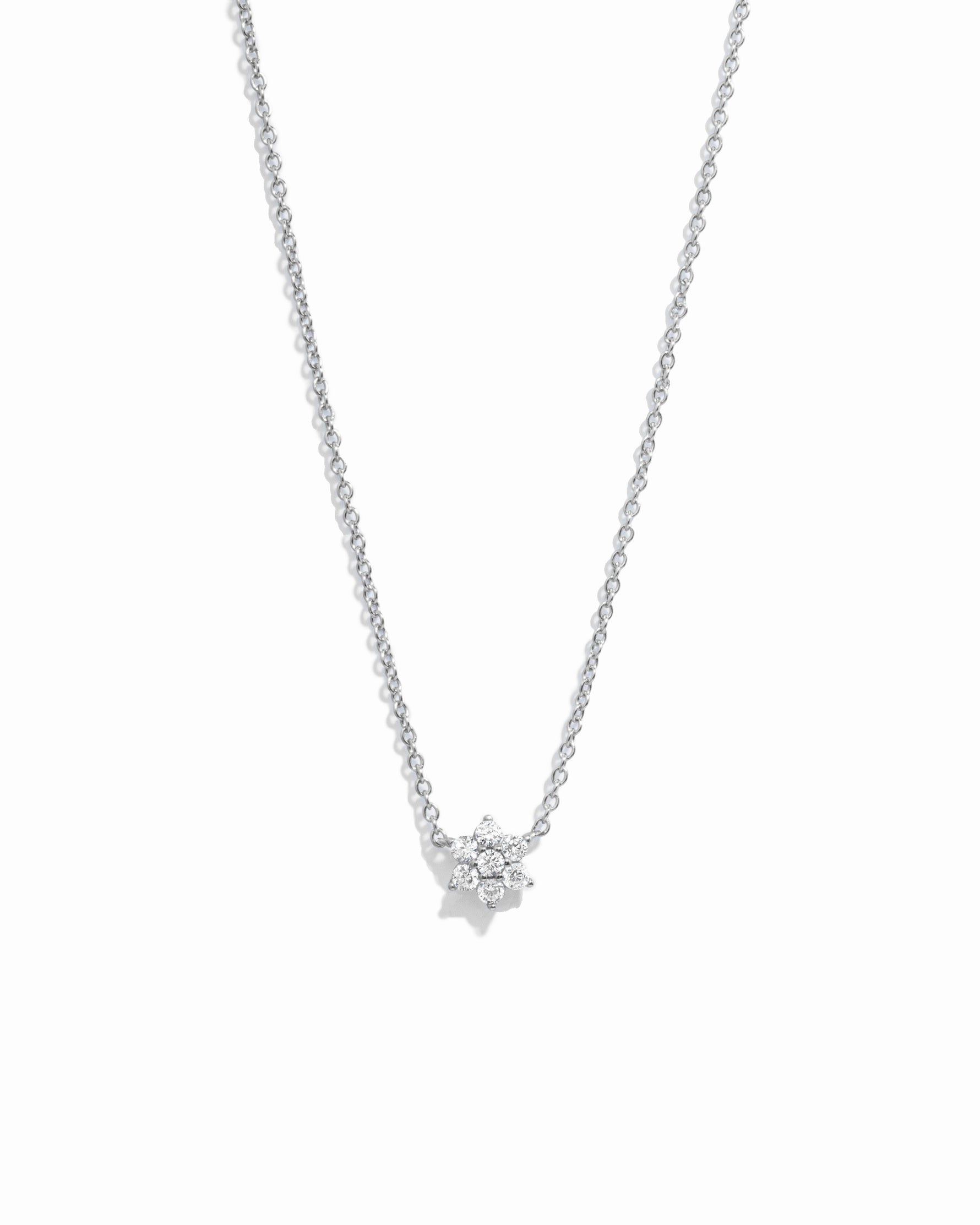 Sterling silver flower pendant necklace