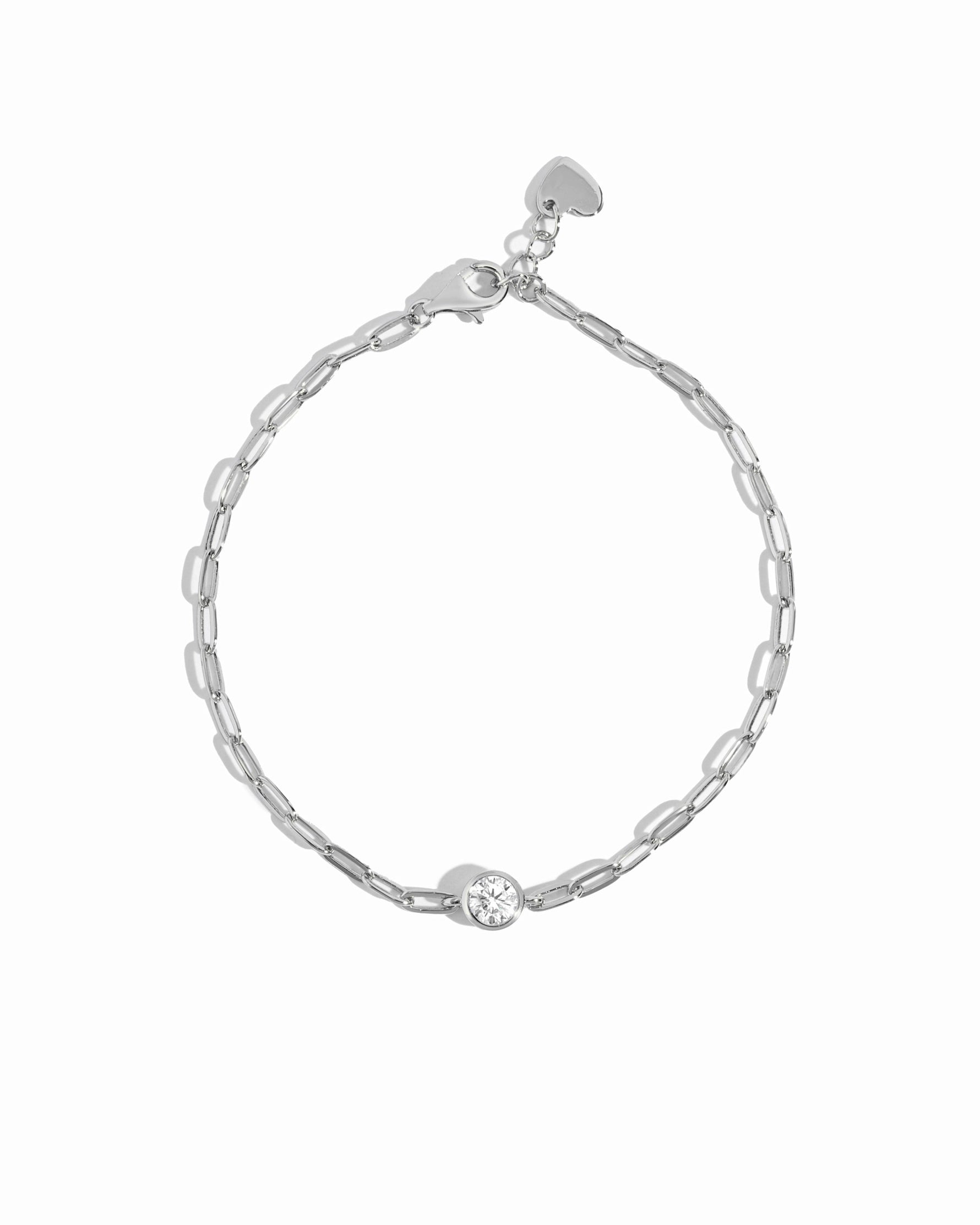 dainty sterling silver chain paperclip charm bracelet 