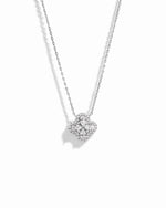 diamond four leaf clover necklace in silver