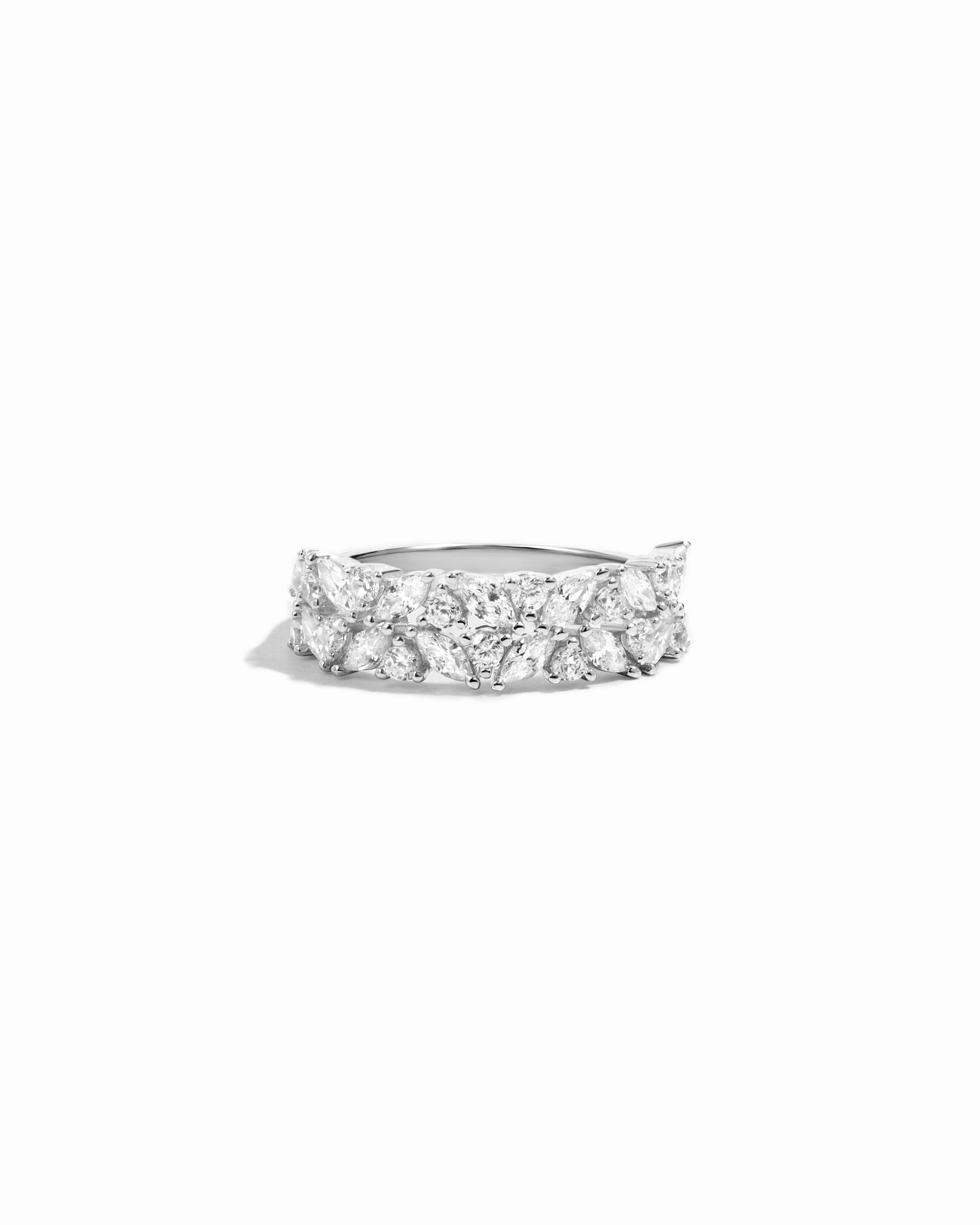 925 sterling silver multi stone diamond ring