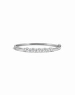Silver diamond bangle bracelet with cubic zirconia stones