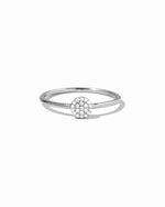 silver circle cz ring