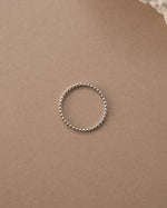 Silver plain beaded ring 