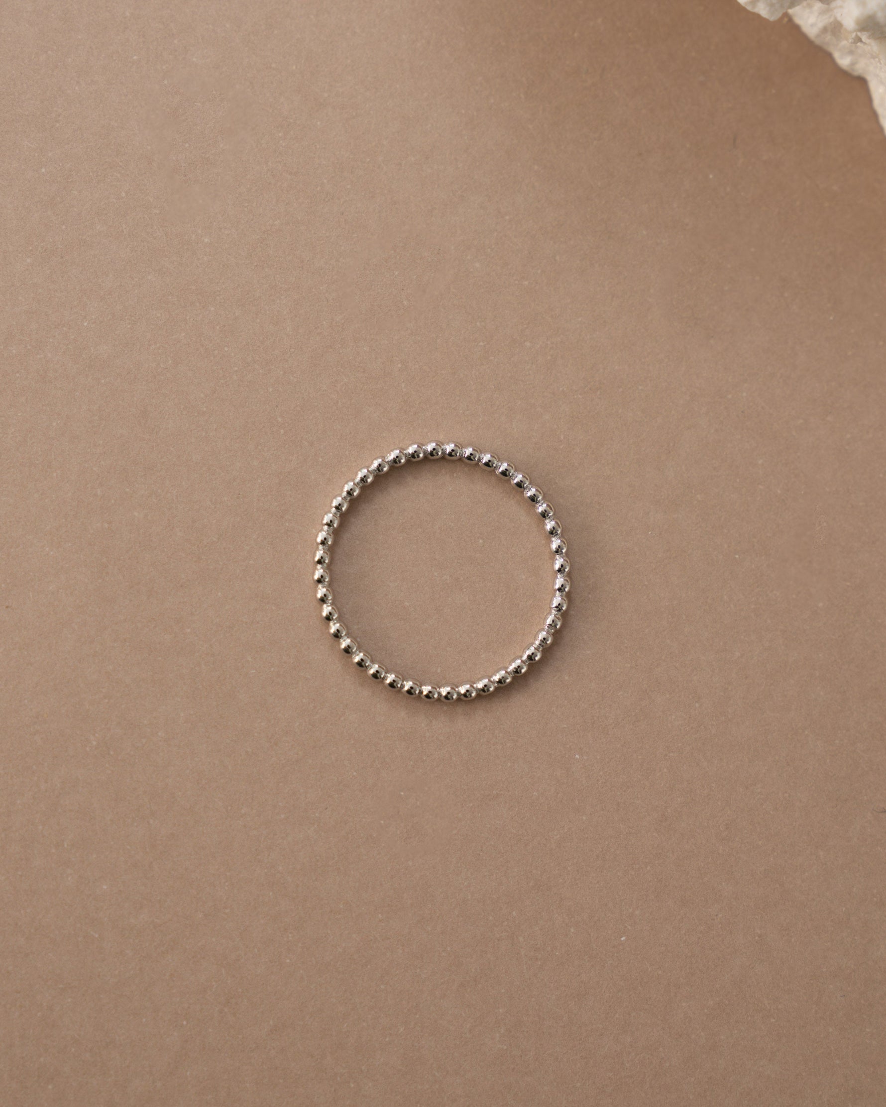 Silver plain beaded ring 