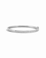 Sterling silver diamond bracelet bangle on a white background