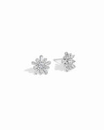 silver flower earrings