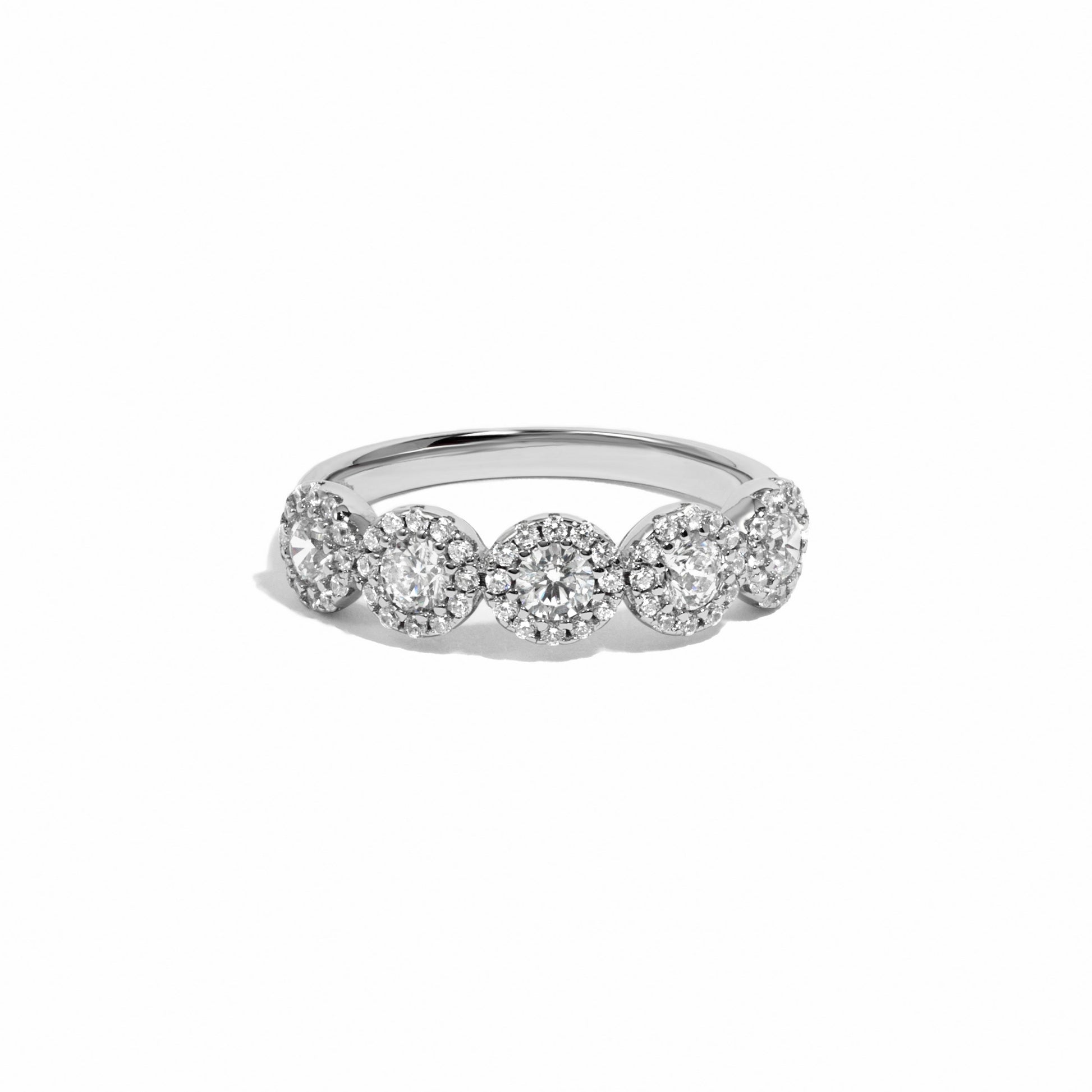 sterling silver diamond halo ring