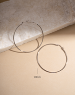 sterling silver statement hoop earrings in 60mm