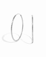 925 sterling silver simple large hoop earrings on a white background