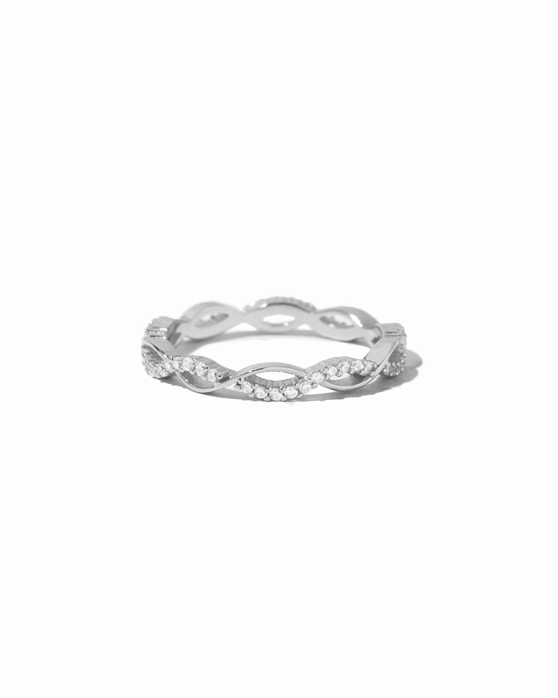 sterling silver dainty infinity stacking ring