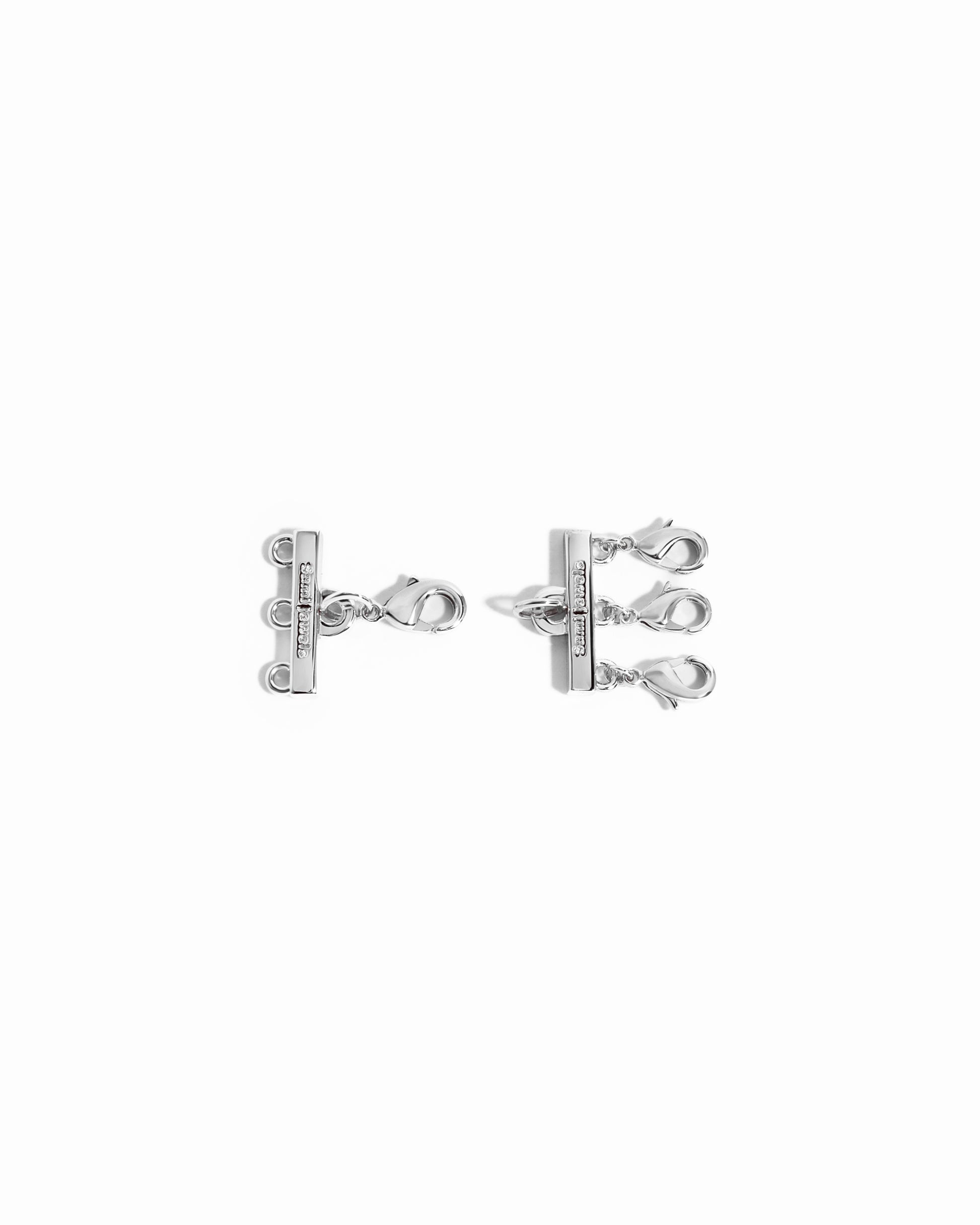 silver 3 necklace layering clasp