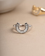 Sterling silver signet ring with baguette cubic zirconia diamonds