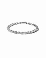silver marquise shaped diamond tennis bracelet