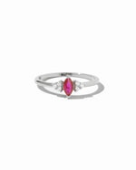 sterling silver ruby marquise ring