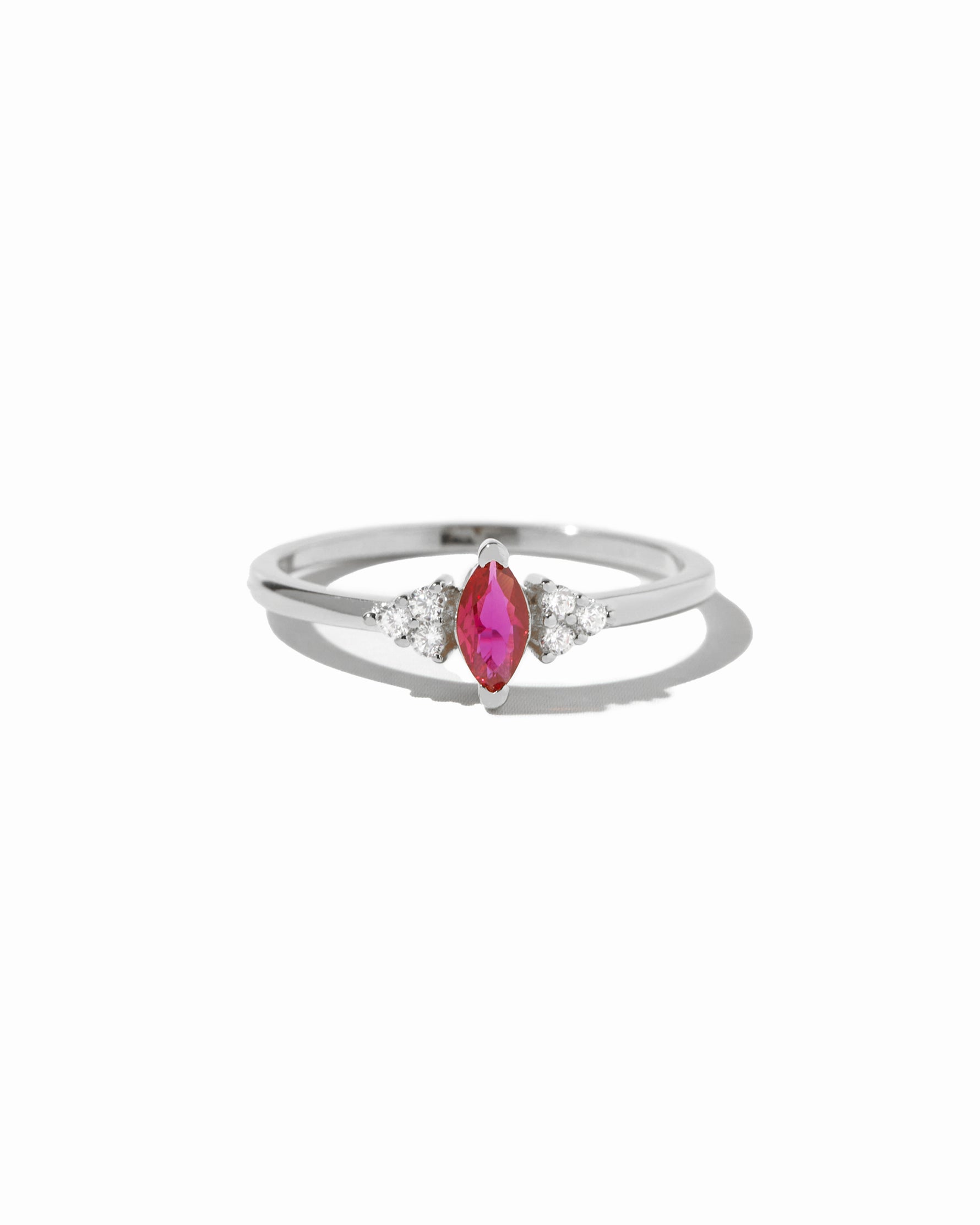 sterling silver ruby marquise ring