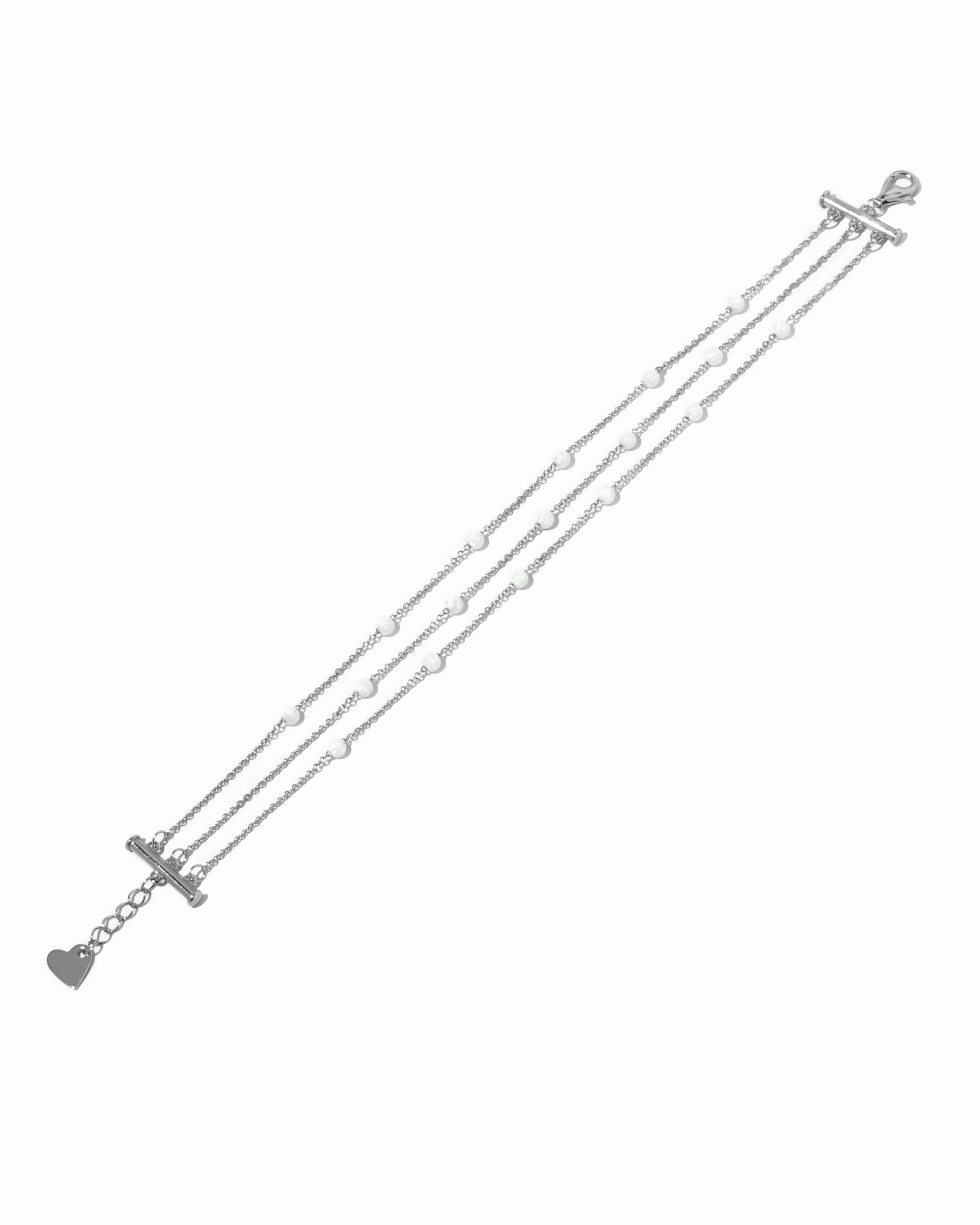 Silver stackable 3 strand bracelet set  on a white background