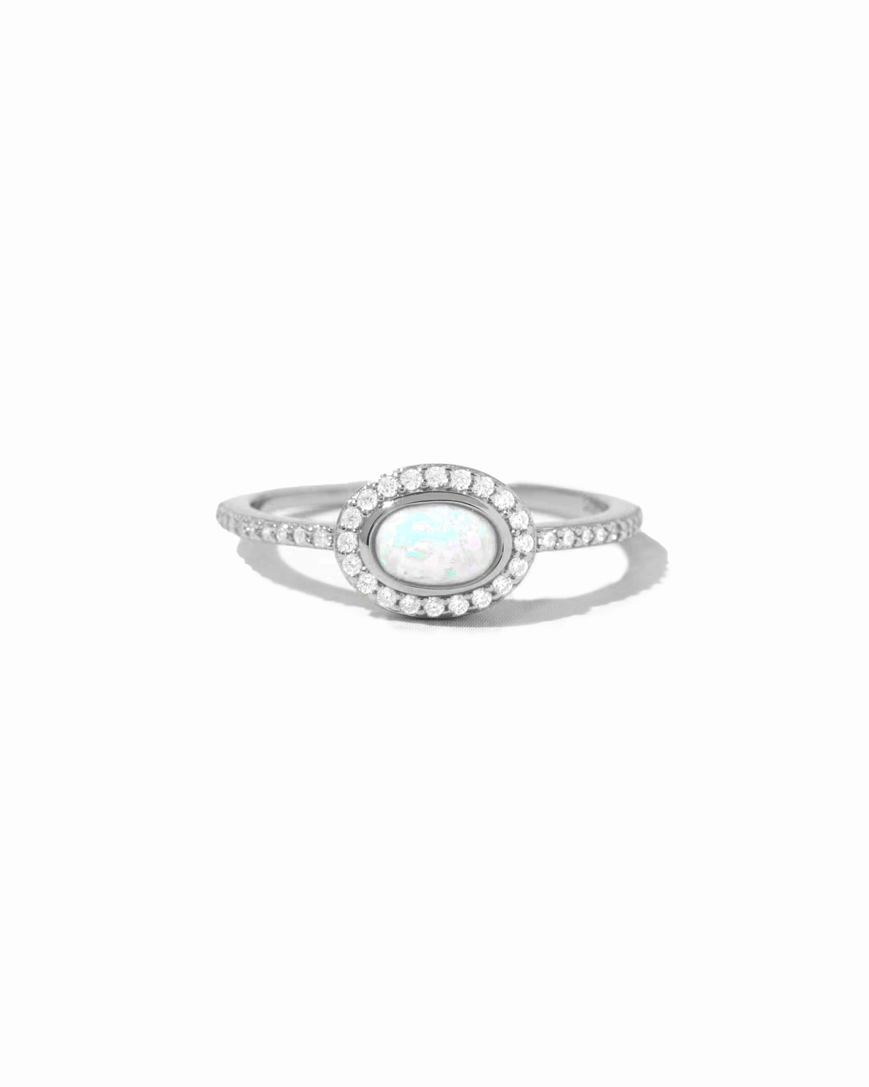 sterling silver oval halo ring