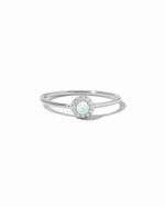 sterling silver round opal ring 