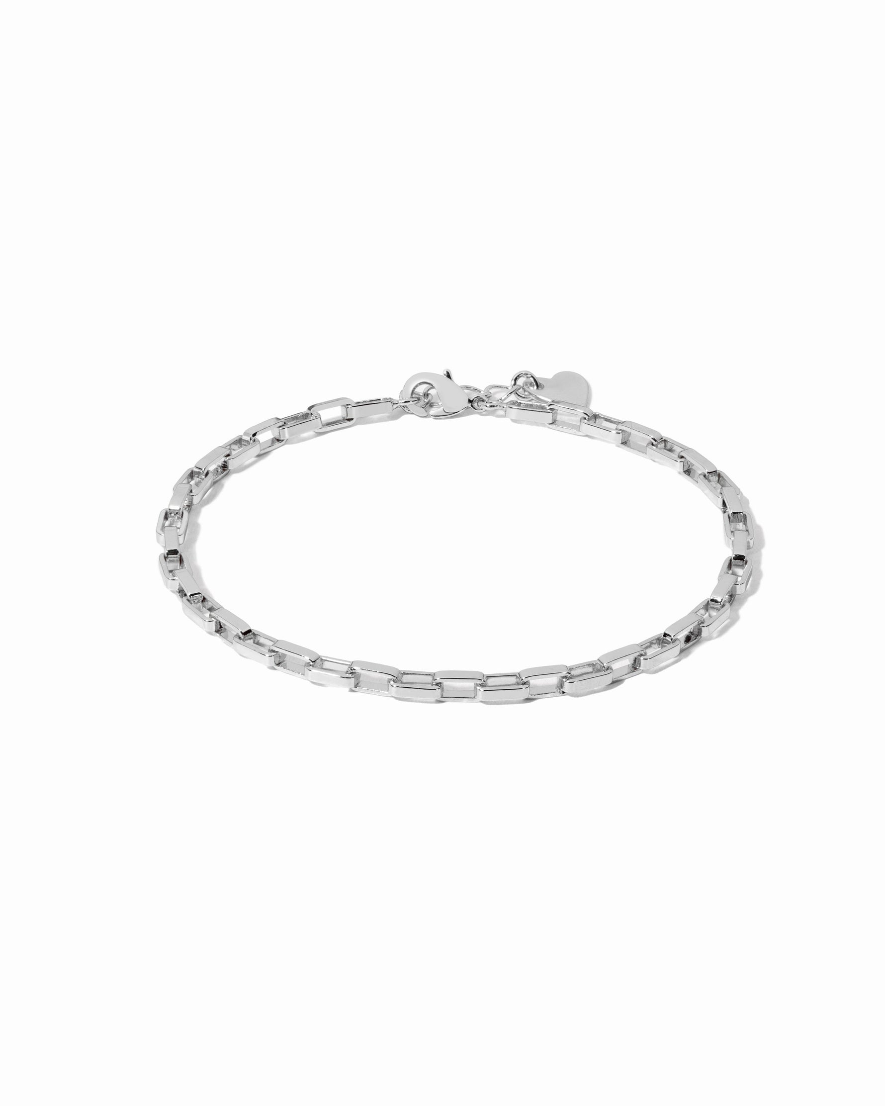 silver tiny paperclip chain bracelet