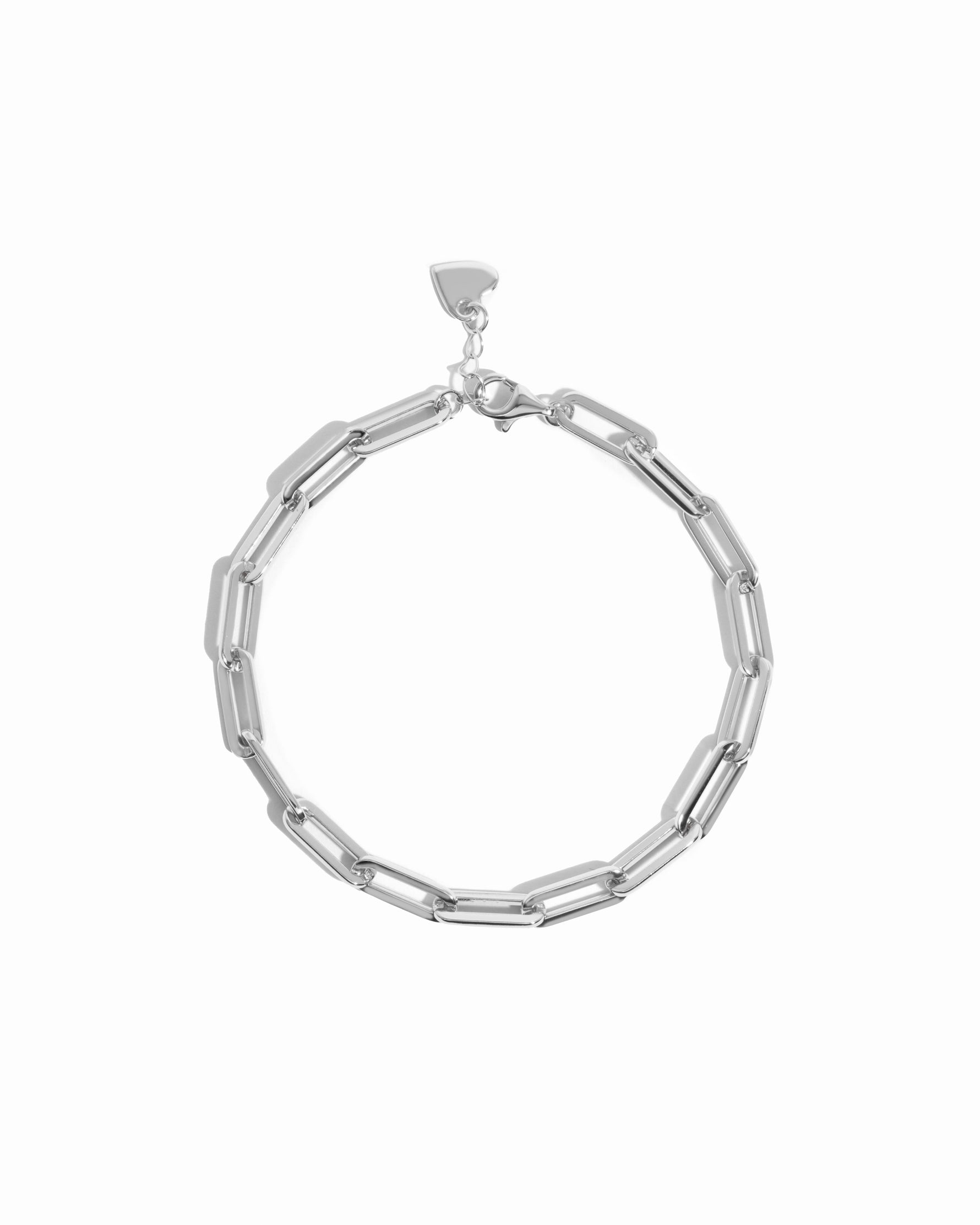 silver chain paperclip bracelet