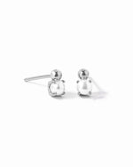 silver pearl stud earrings
