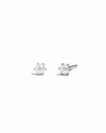 silver pearl stud earrings