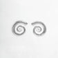 closeup image of earrings for summer featuring a spiral earring design and freshwater pearl