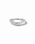 silver diamond stacking ring