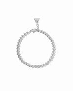 dainty silver tennis bracelet featuring cubic zirconia stones