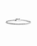 closeup image of silver cz tennis bracelet