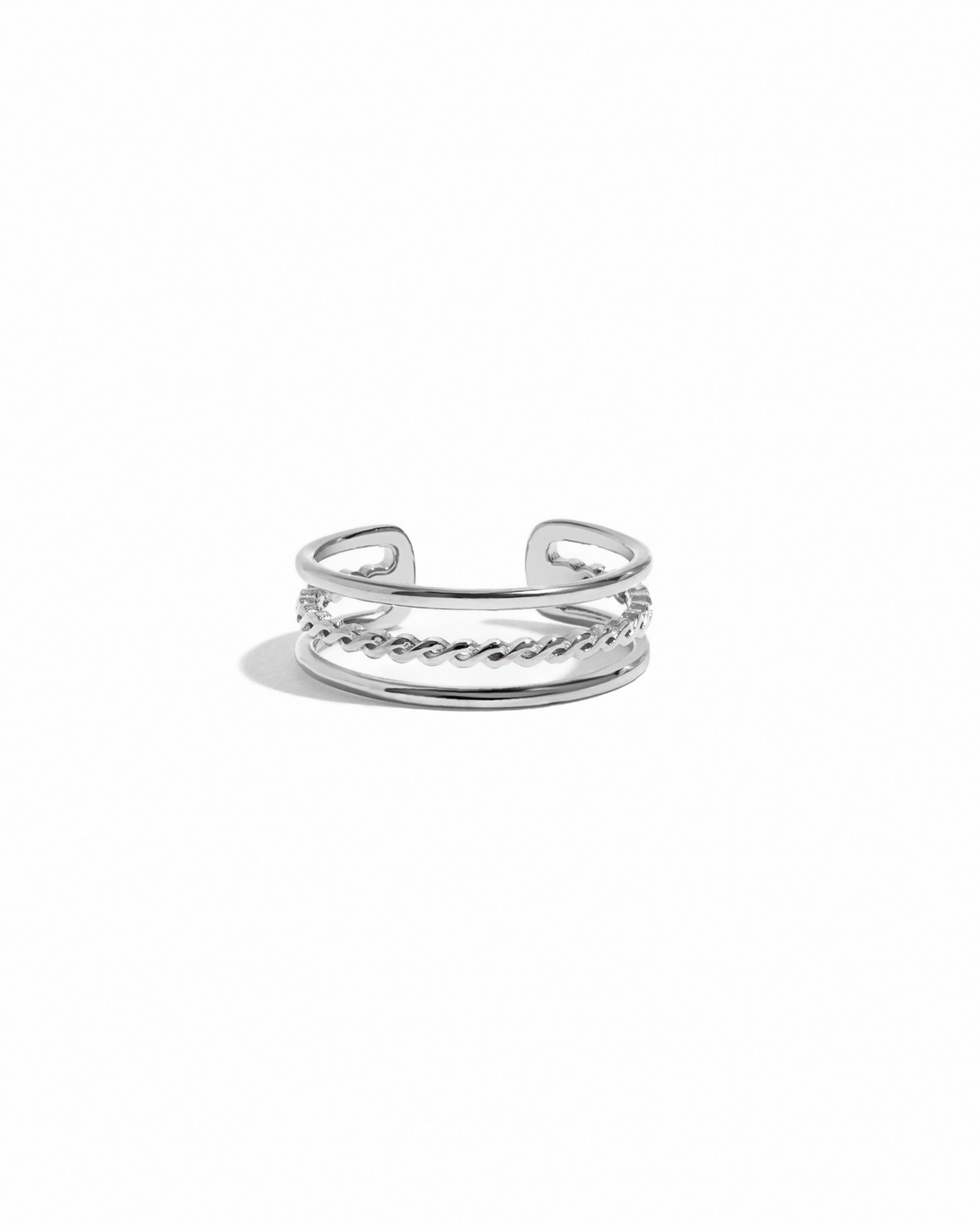 Silver toe ring with spiral design